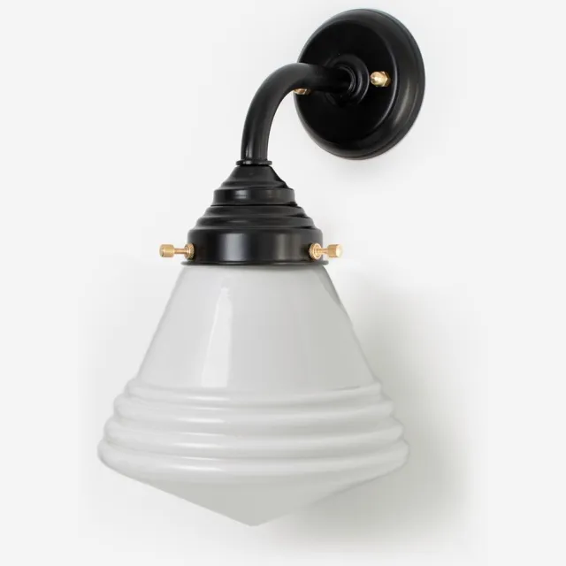 Coloured by Art Buitenlamp - Wandlamp Luxe School Small Curve Zwart - Art Deco Trade