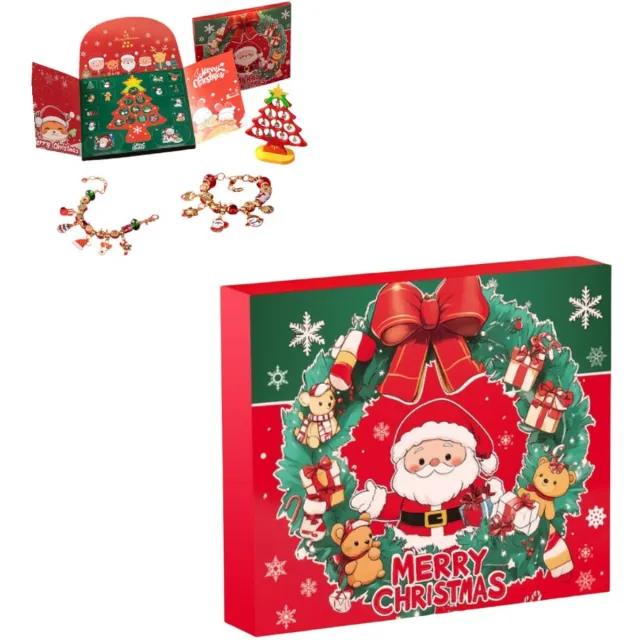 SWGOTA 1 set - Kerstverrassingsdoos - DIY Handgemaakt kralenknutselwerk - Kerstboomversiering - Geschikt voor cadeaus en familieactiviteiten, Kerstmis - Verrassingsdoos - Rood Groen