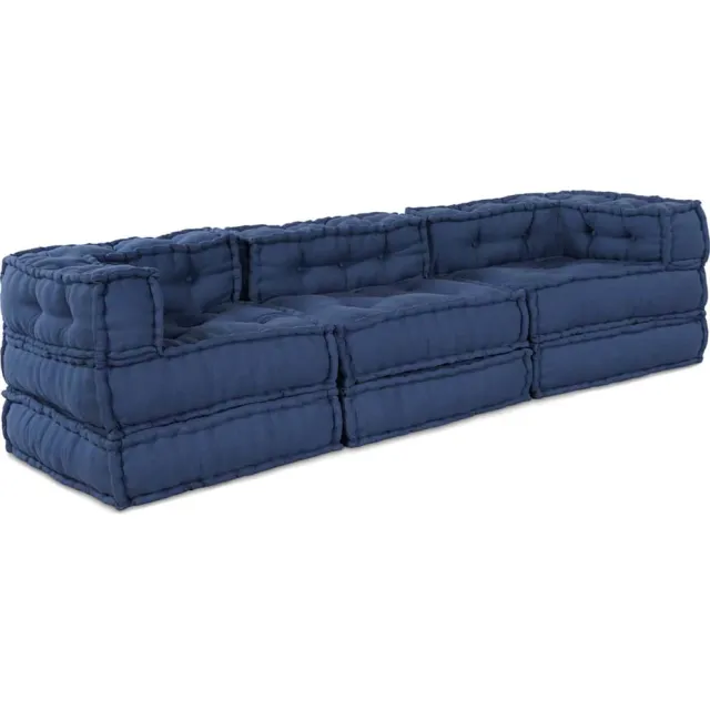 vidaXL Modulair Sofabet Stof Indigo 210 x 70 x 56 cm Blauw