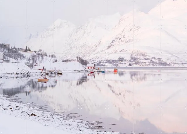 IXXI Arctic Reflections, Henrike Schenk - 140 x 100 cm - Grote wanddecoratie en posters - Fotografie, Natuur, Bergen, Landschappen, Winter Lichte tinten