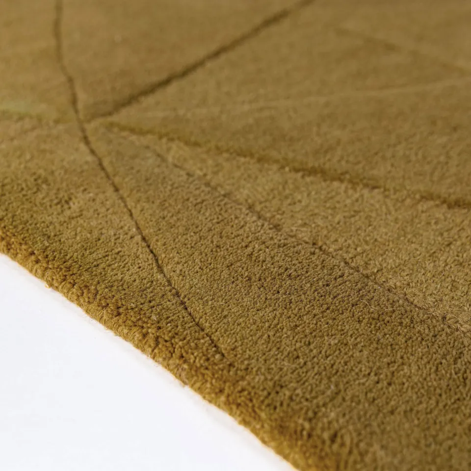 Flair Rugs Shard wollen vloerkleed donkergroen goud, foto 3