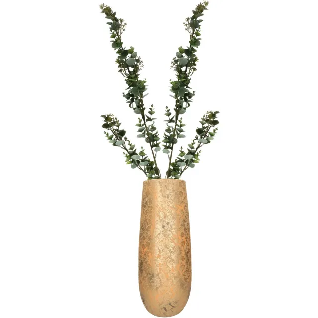 Bellatio Design Kunstbloem/kunsttak Eucalyptus luxe - 2x - 119 cm - lichtgroen - kunst zijdebloemen