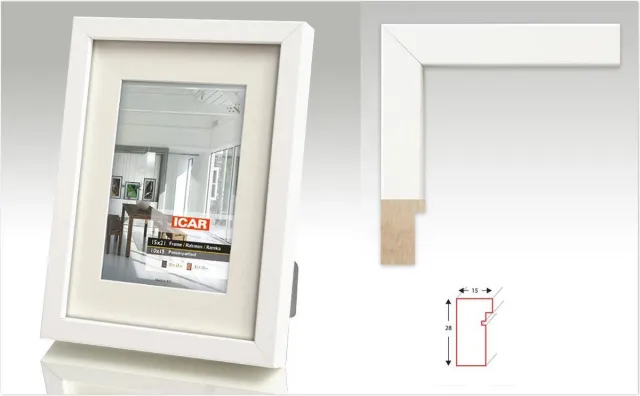 Icar Houten Passe-Partout Fotolijst Expo 1 Wit 13x18 cm (9x13 cm)