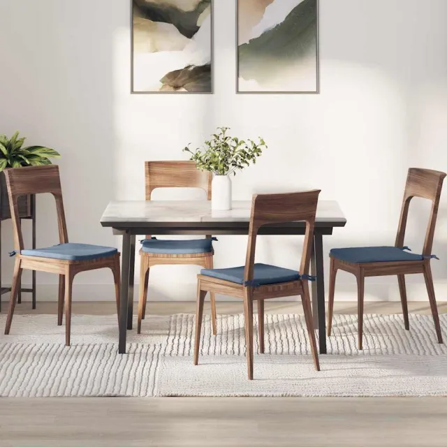 vidaXL Zitkussens 4 st Katoen Stof Blauw 40 x 40 x 3 cm