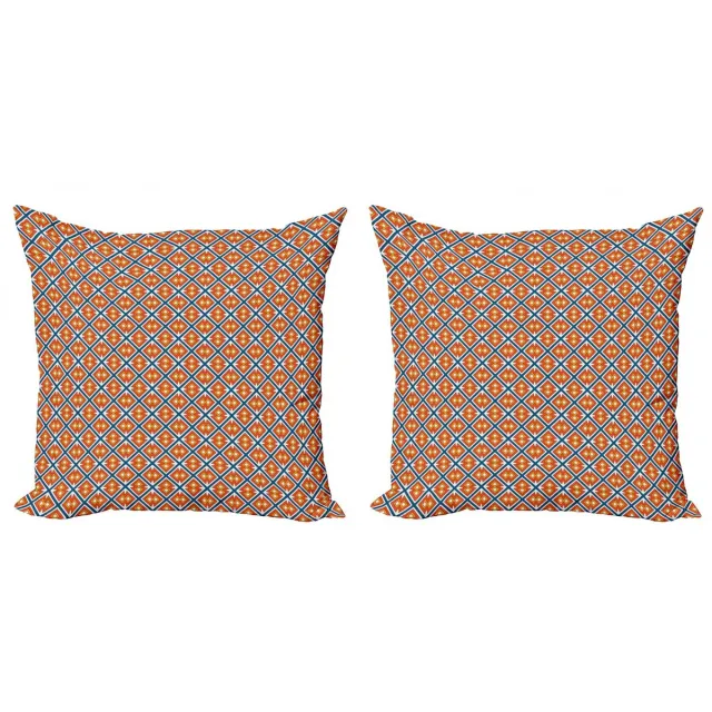 ABAKUHAUS Boho Kussenhoes Set – 2x50x50 cm – Dubbelzijdig bedrukt – Kobaltblauw Goudsbloem