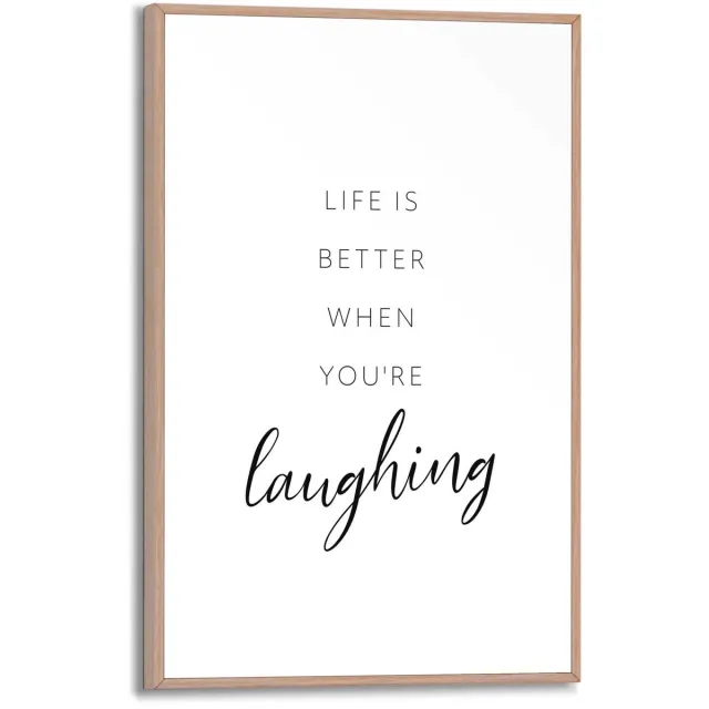 Reinders Schilderij Laughing - 30 x 20 - Hout - REINDERS Zwart-Wit Hout