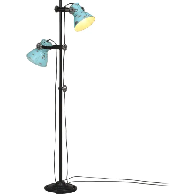 vidaXL Vloerlamp 25 W E27 25x25x90/140 cm verweerd blauw