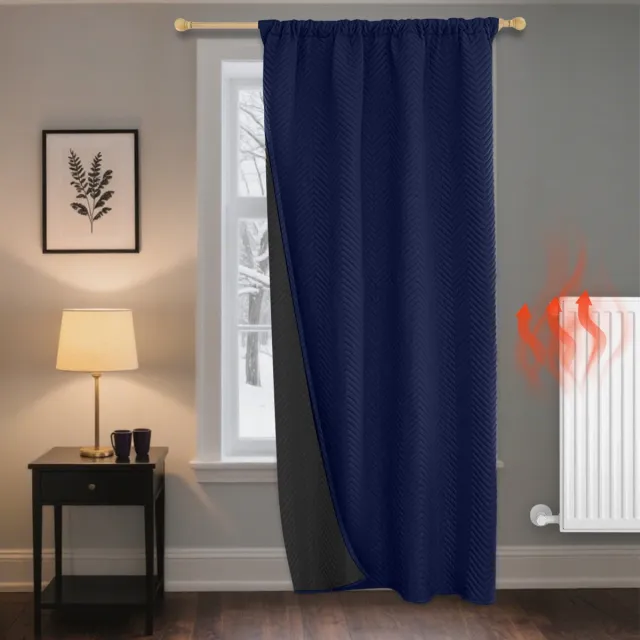Qelus Panelen Verduisterend Gordijn - Blackout Effen Gordijnen - Thermisch Isolerend en Geluidswerend - Warmte & Koudeblokkerend Overgordijnen- Voor Woonkamer & Slaapkamer, B 140 x H245cm -1 stuk (Koningsblauw)