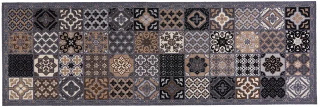 MD-Entree MD Entree - Keukenloper - Vloerkleed - Machinewasbaar - Cook&Wash - Patchwork Tiles - 50 x 150 cm Grijs