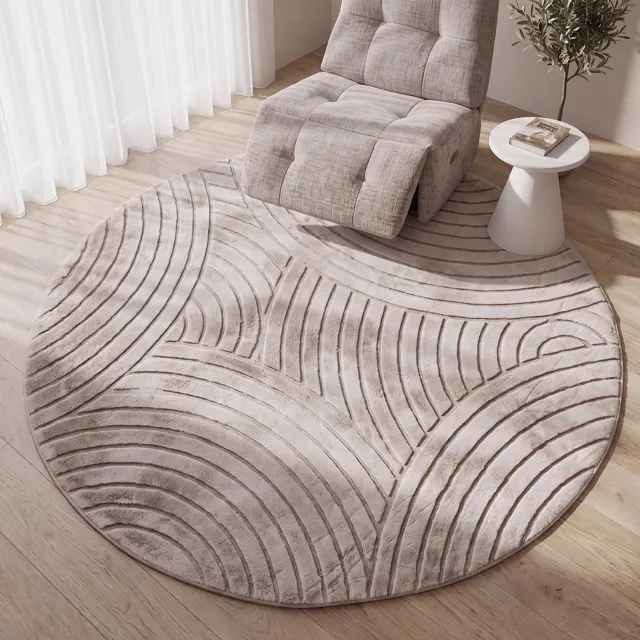 LABEL51 Nilo Vloerkleden - Bruin - Polyester - 200x200 cm - Rond