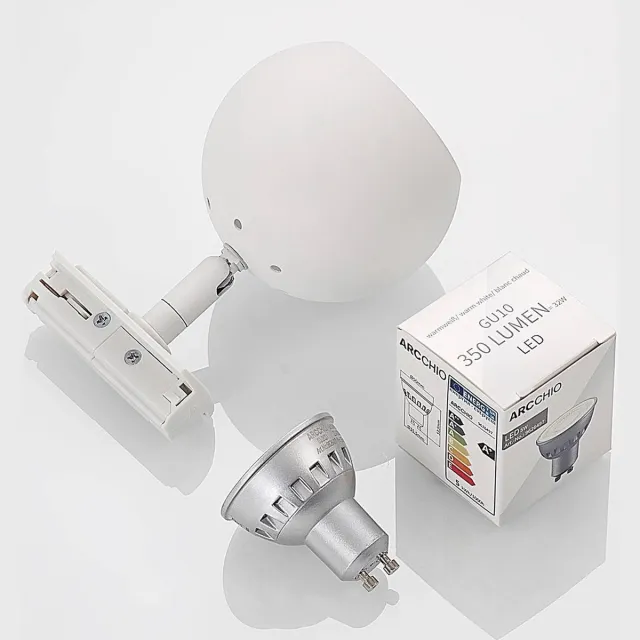 Lindby 1-fase railverlichting - 1licht - metaal - H: 13.7 cm - GU10 - wit
