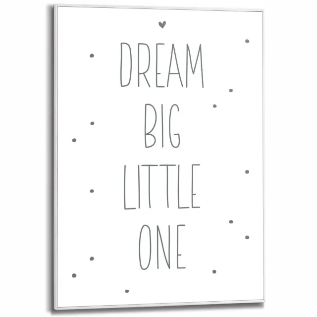 Reinders Schilderij Dream big little one - 70 x 50 - Hout - REINDERS Zwart-Wit Wit