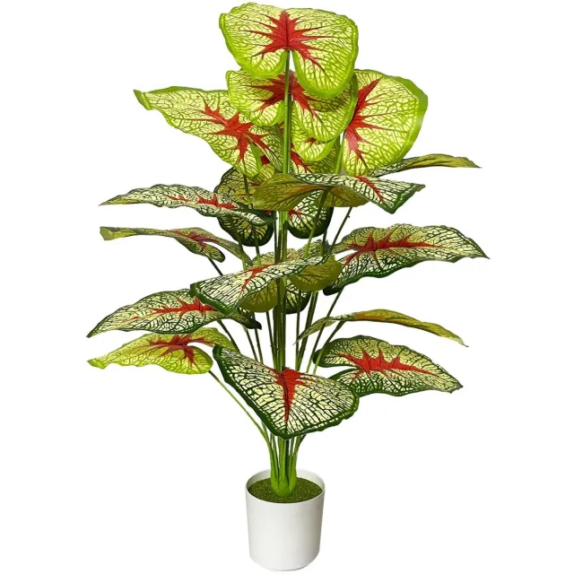 Ibenzoa Kunstmatige palmboom in pot voor stijlvolle binnen- en buitendecoratie, onderhoudsvrij, 70 cm hoog 70 cm rode palm