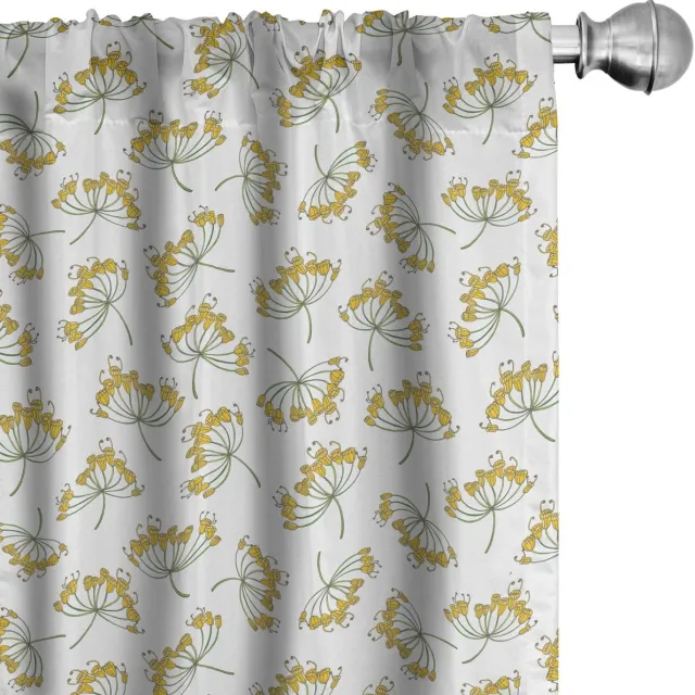 ABAKUHAUS Bloemen gordijnen 2x75x175 cm – Microvezel – halfdonkerend – Licht koffiegroen pale kaffee weises grün