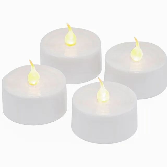 Sirius Lone LED Theelichtjes – Set van 4 – Wit – Ø3,5x1,8 cm – Realistische Vlam – Batterij