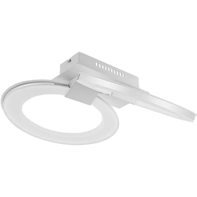 Globo Plafondlamp LED spot plafondlamp 2 vlammen woonkamerlamp plafond, ring design, 2x LED 18,2W 1420Lm warm wit, LxB 44 x 35 cm