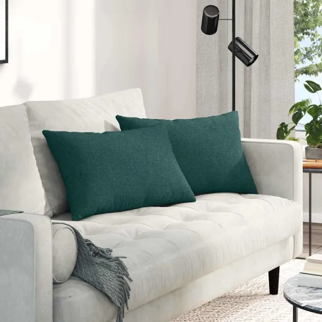 vidaXL Sofa Kussens 2 st Stof Donkergroen 60 x 40 cm