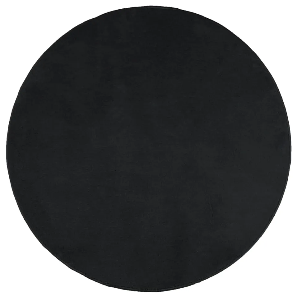 vidaXL Vloerkleed OVIEDO laagpolig Ø 120 cm zwart, foto 3