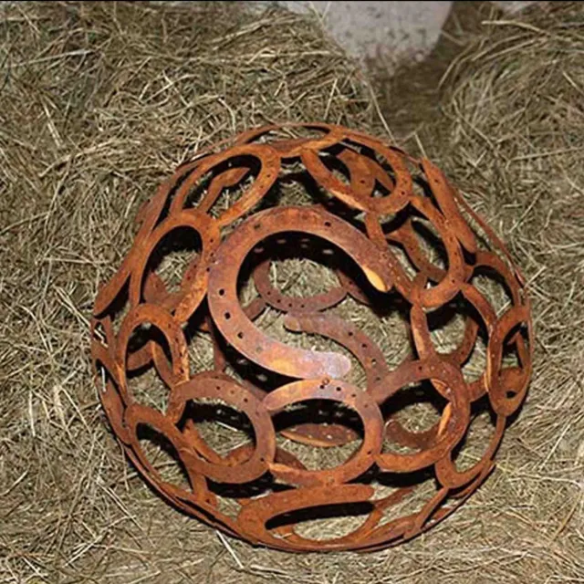 Rostikal Tuindecoratie Hoefijzerbal, roestpatina, Ø 40 cm roestkleurig