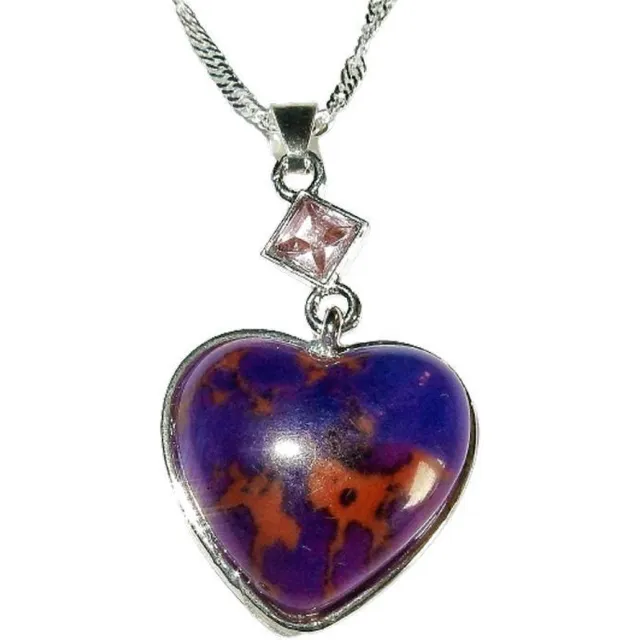 Shanna's Gems and more Paarse Turkoois Hart met Roze Topaas