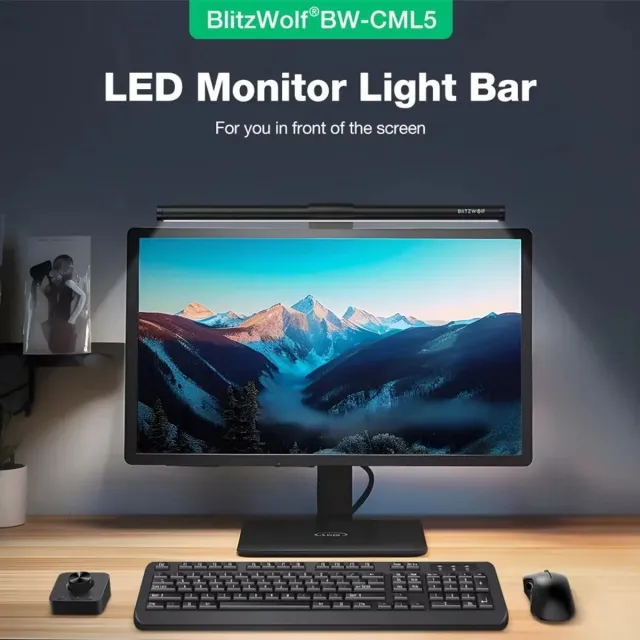 Zolara Monitorlamp - LED bar - LED balk - LED monitor lamp - Computerlamp - PC lamp - Dimbaar - Anti-blauwlicht - Gaming set up - Zwart