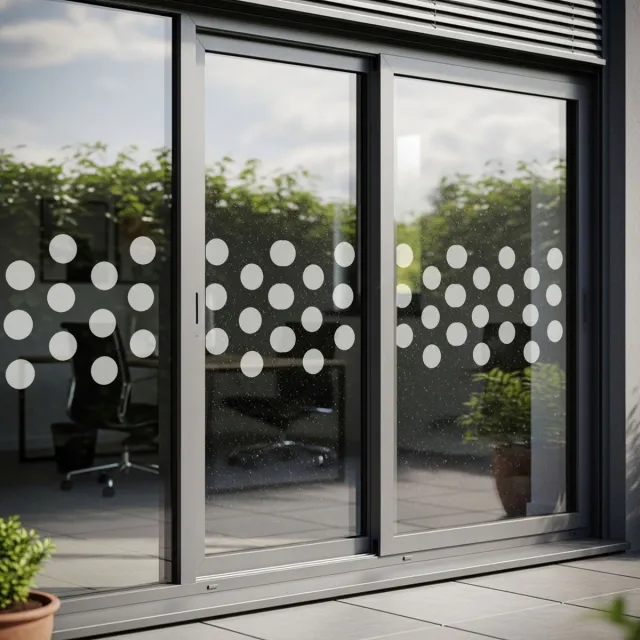 Ambiance Sticker Privacy raamfolie - 8 cirkels - Zelfklevende raamfolie voor ramen en douchedeuren - 55x35cm