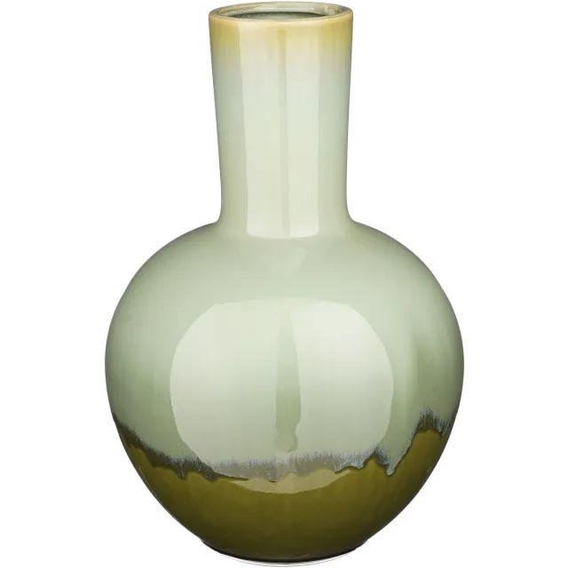 Mica Decorations Vaas Holm - Keramiek - Groen - 27,5x42x27,5 cm (BxHxD)