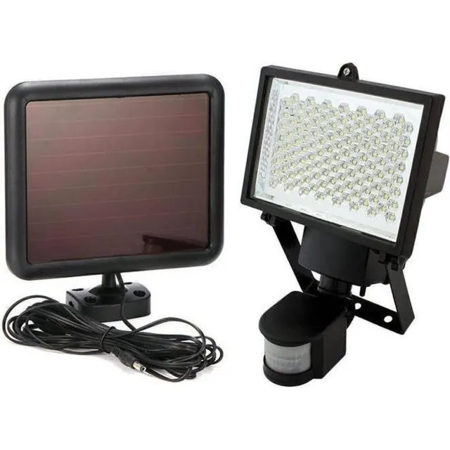 ABC-Led 10W LED schijnwerper - Met zonnepaneel - 700 Lumen - Met bewegingssensor zwart