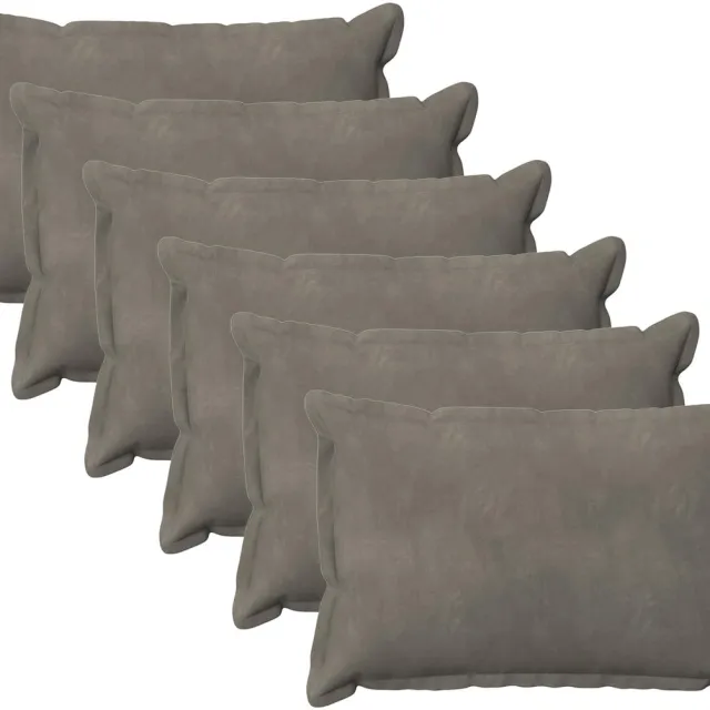 vidaXL Dekenkussen - 6 - st - HOUTEN - Lichtgrijs - 30 - x - 50 - cm - fluweel