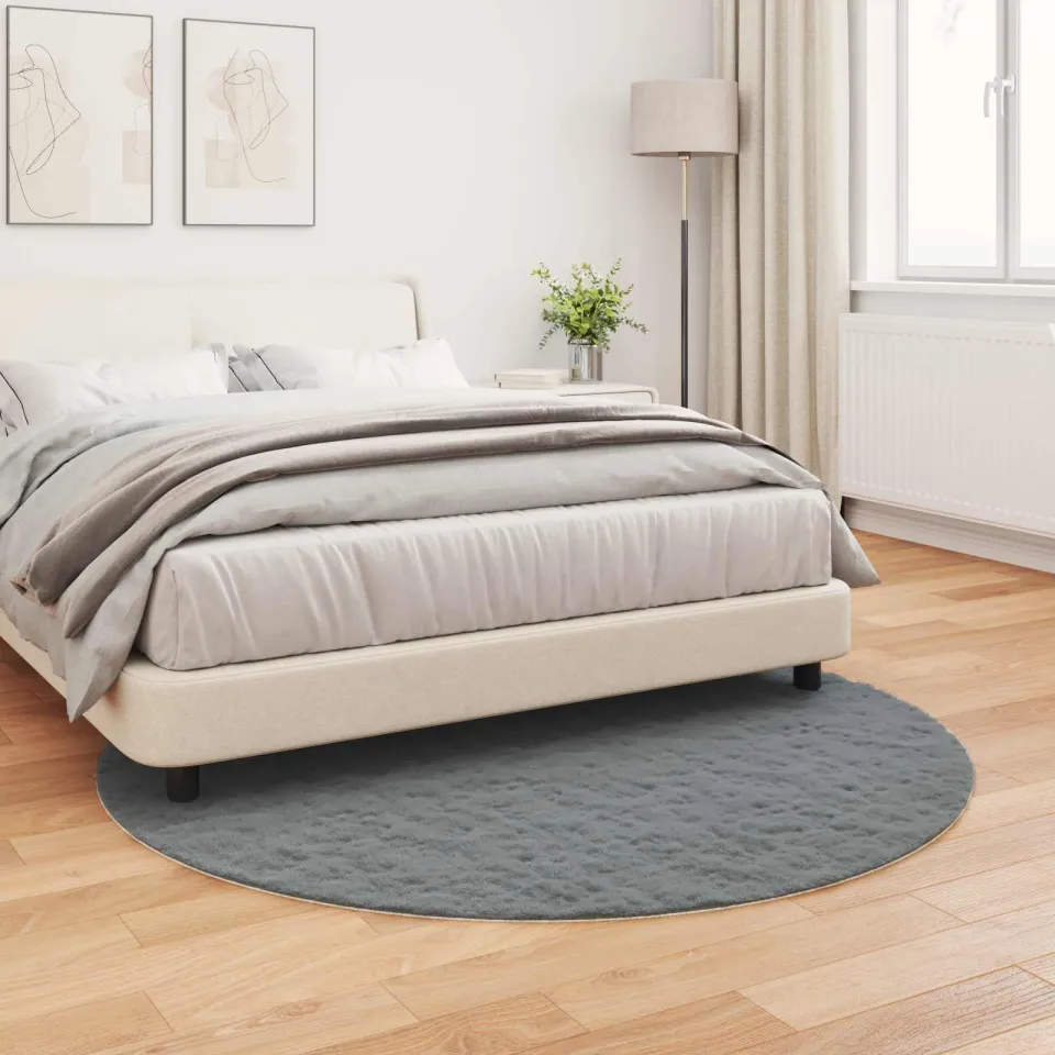 vidaXL Antislip vloerkleed van imitatie konijnenbont OLITE Antraciet, foto 3