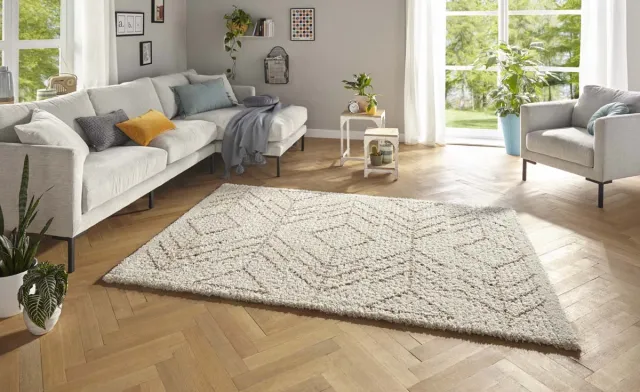 Mint rugs Hoogpolig vloerkleed - Toboso crème/bruin 80x150