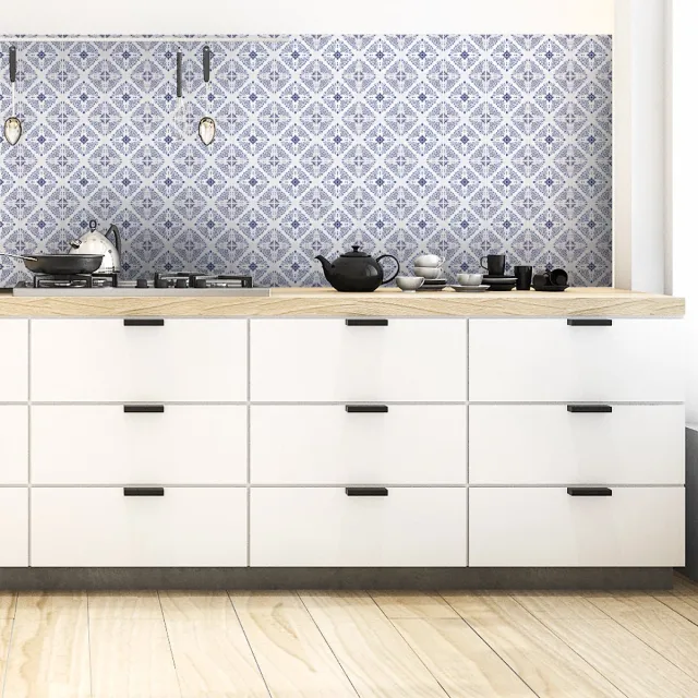 Ambiance Sticker Zelfklevende tegelmuurstickers voor keuken en badkamer - 60 Delft Hamburg tegelstickers - 60 stickers 10x10cm Multi color