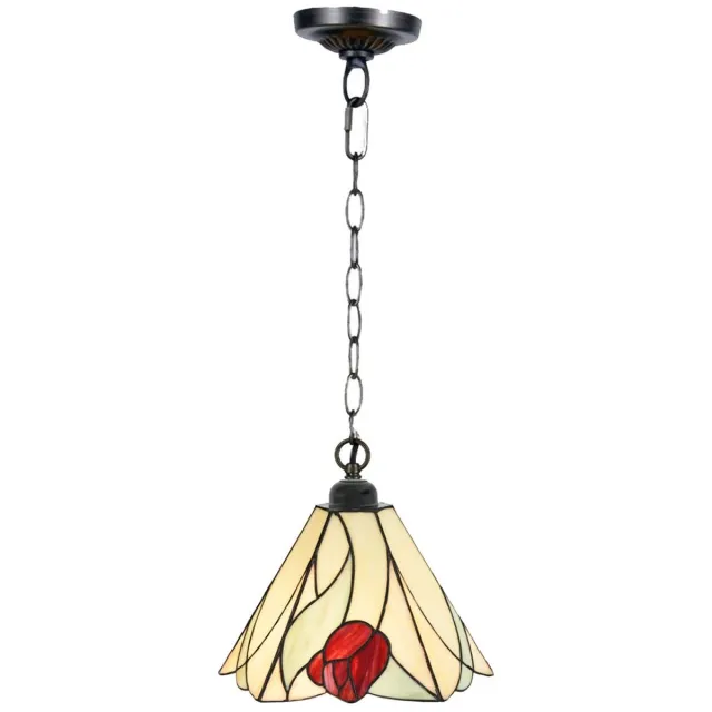 Coloured by Art Tiffany Hanglamp Tulip aan Ketting - Art Deco Trade Rood