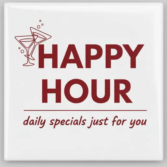 Nevolis Happy Hour Quote Tegel 15x15 cm – Cocktail Bar Stijl Keramische Decoratieve Tegel voor Keuken & Thuisbar Multi Color