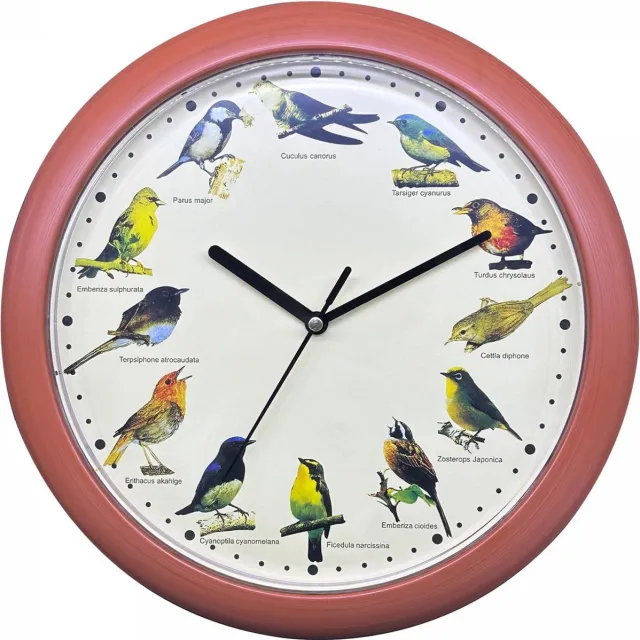Herzberg Hg-03701: Klok met vogelgeluid Japanse Zangvogel - Hout