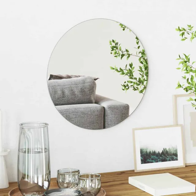 vidaXL Wandspiegel Ø 40 cm gehard glas Rond Transparent