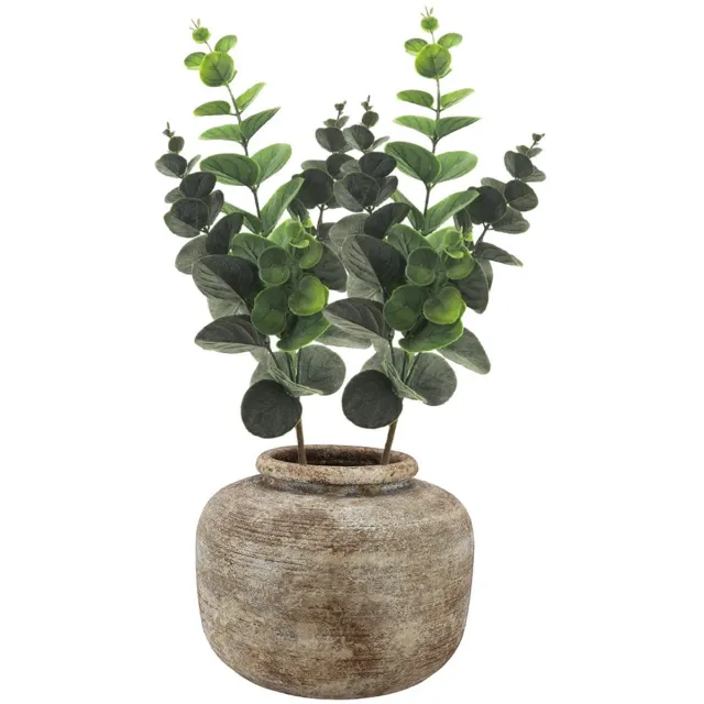 Bellatio Design Kunstplant takken Eucalyptus Bella - 2x - 38 cm - groen - decoratie bladgroen