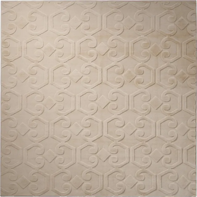 Beliani GANNETT - Vloerkleed - Beige - 160 x 160 cm - Polyester