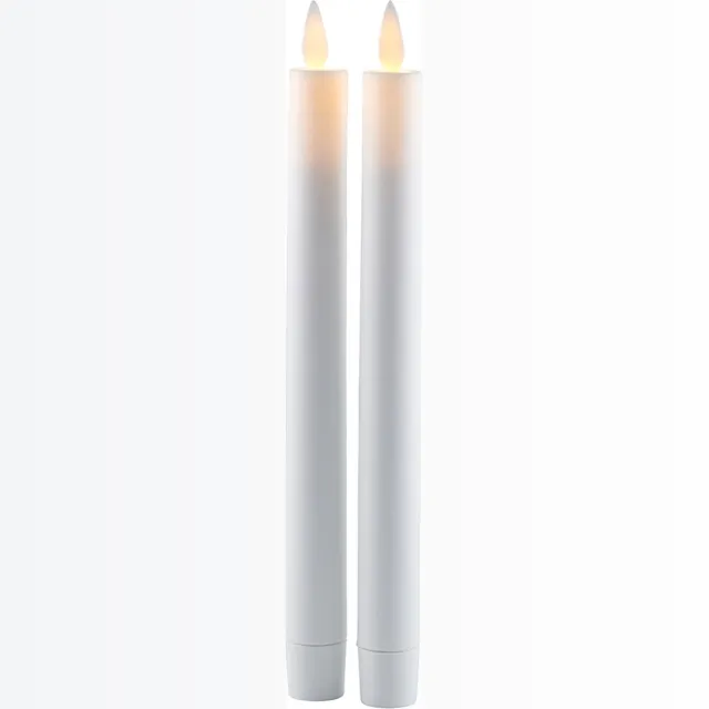 Sirius Home Sirius Sara - rechargeable - set van 2 oplaadbare dinerkaarsen - met bewegende 3D vlam - ø 2 cm, hoogte 25 cm wit