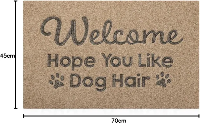 Cosensi Welkomstmat voor hondenhaar - grappige deurmat voor binnen en buiten, entree - antislip huisdiermat 71 x 45 cm Any