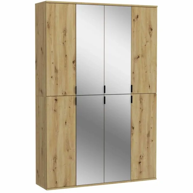 Furnilux Garderobecombinatie Projekt X - 121x193x34cm Artisan Eiche Dekor, Spiegelglas