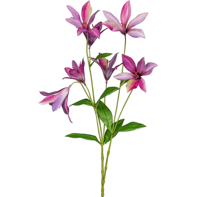 Gasper Clematis Stervormig Roze & Blauw 84 cm - Kunstplanten