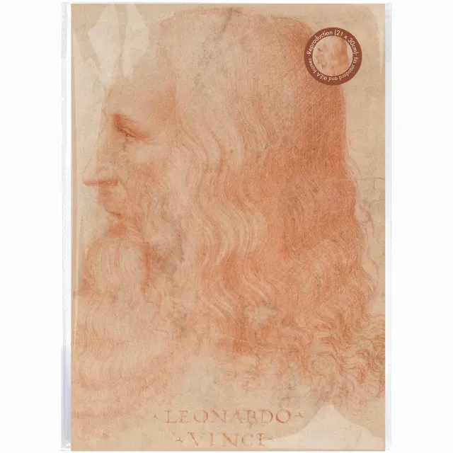 Lanzfeld (museumwebshop.com) Lanzfeld Da Vinci - Poster Schilderij A4 - Zelfportret - Leonardo da Vinci - PP Hoes Multi