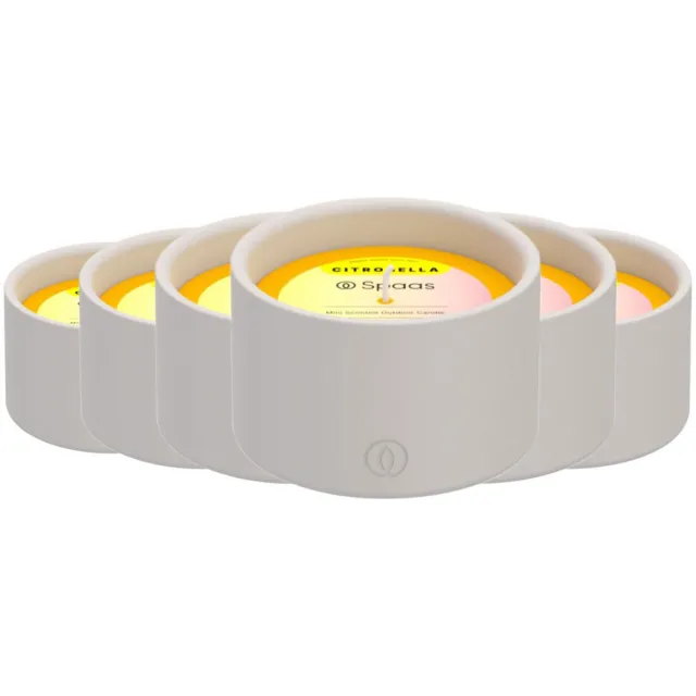 Spaas Mini Citronella Buitenkaars Brandduur ± 15 u Levendig Geel - 6 x 1 stuk - Voordeelverpakking crème