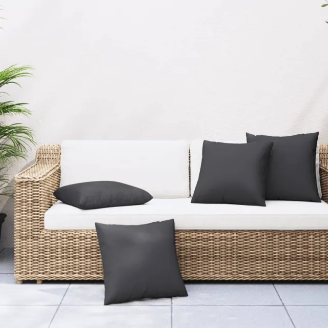 vidaXL Bankkussens 4 st 40x40 cm stof zwart