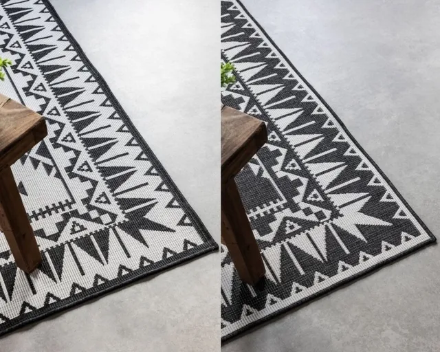 flycarpets Elle Decoration - Binnen & Buitenkleed - Omkeerbaar - Gemini - Zwart - 80x150 cm