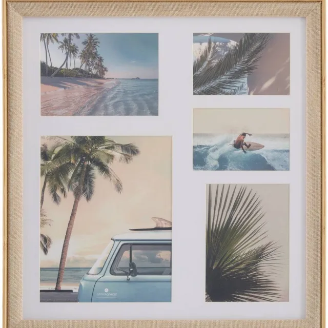 Atmosphera Créateur d'intérieur® Fotolijst voor 5 foto's met geweven houteffect ZERA Beige