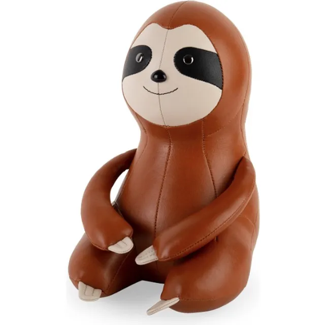 Zuny Boekensteun-Luiaard-Sloth-Tan bruin, beige en zwart
