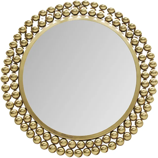 Trion Alia Spiegel - Wandspiegel - Trio Alia - Decoratieve Spiegel - 46cm - Rond - Goud - Metaal