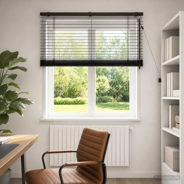 vidaXL Venetiaanse jaloezie Donkerbruin 105 x 130 cm 35 mm
